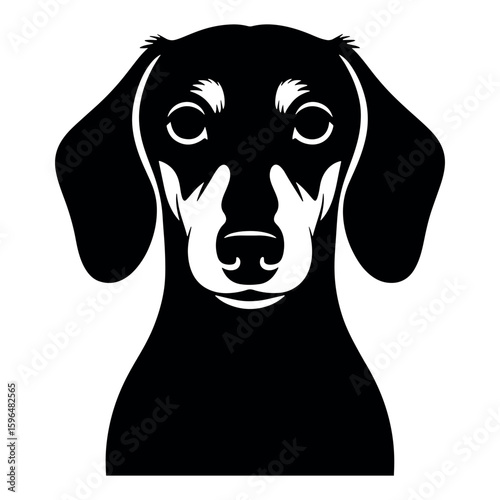 Minimalist Dachshund Silhouette on white Background – Bold Vector Dog Art for T-Shirts, Posters, and Pet Branding.