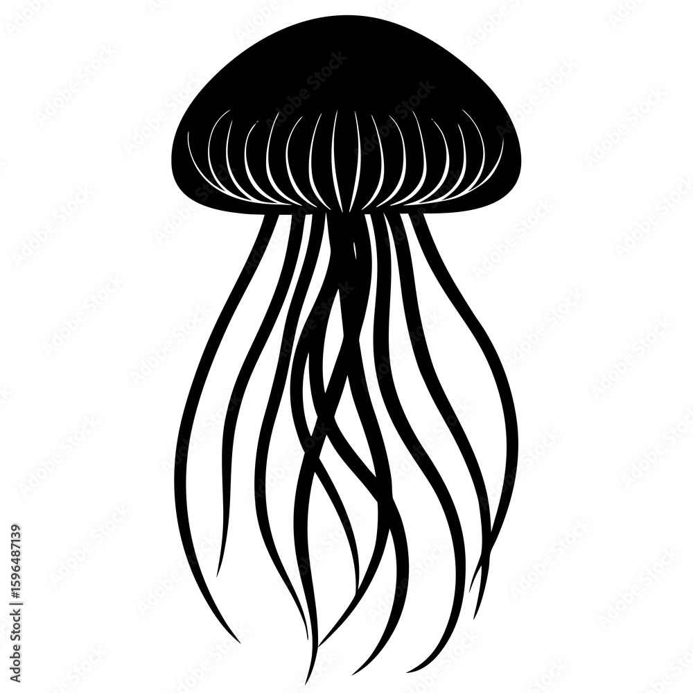 Fototapeta premium Jellyfish fish vector illustration perfect for posters, icon, t-shirts, cards, wall art prints and ai design.