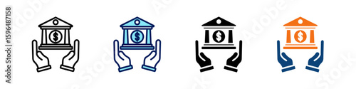 Saving All In One Icon Multi Styles Vector Set