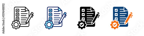 Project Management All In One Icon Multi Styles Vector Set