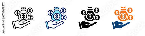 Income All In One Icon Multi Styles Vector Set