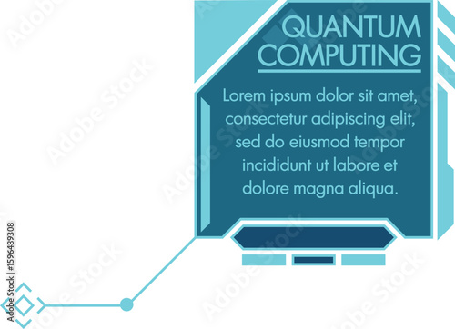 Quantum computing technological footnotes vector illustration