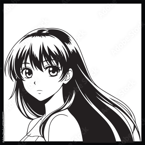girl with long hair vector