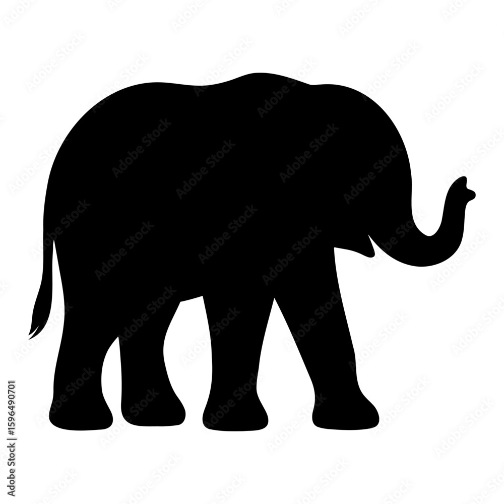 Obraz premium Child elephant silhouette standing view 2