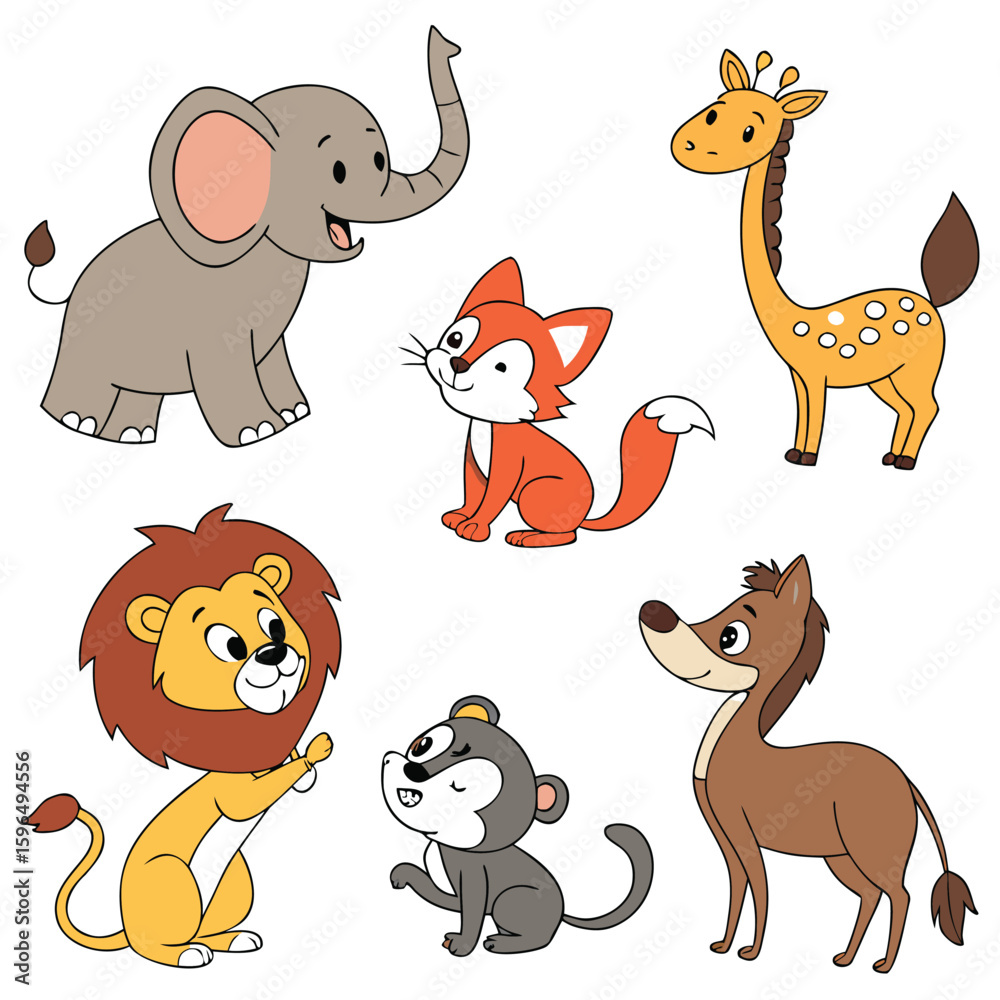 Fototapeta premium Cute Animal Icons