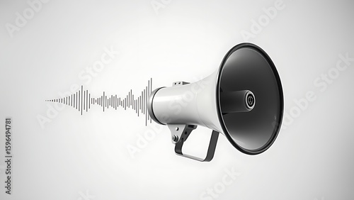 A vintage megaphone with visualized sound waves, showcasing retro charm and simplicity.