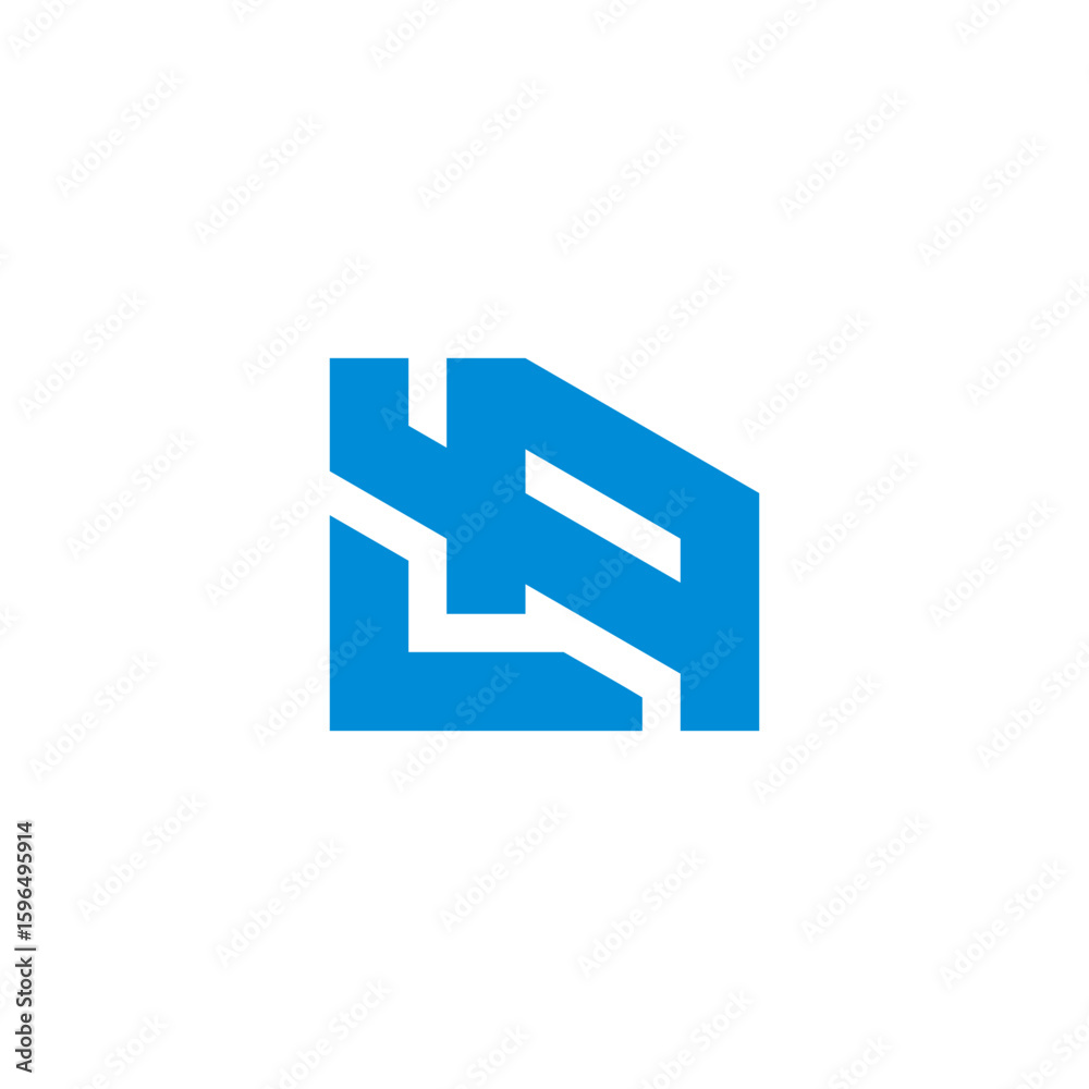 Obraz premium letters la simple linked stripe logo vector