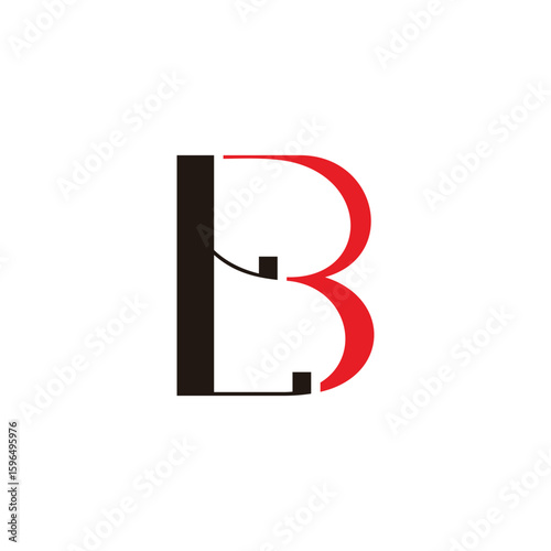 letter tb simple linked colorful font logo vector