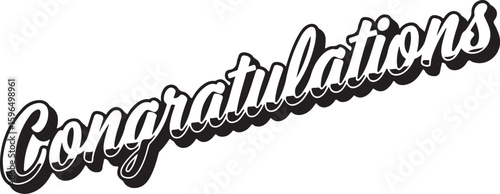 Vector art of retro style congratulations text with shadow effect