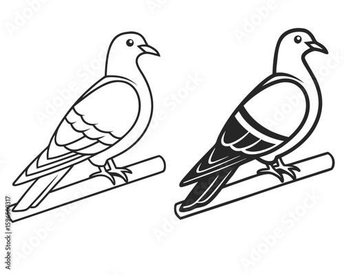 Dove Bird Illustration Vector Design Element Peaceful Wildlife