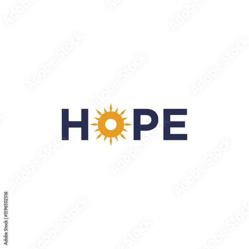 Hope sun illustration logo design