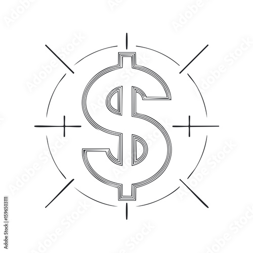 Dollar Sign Symbol Concentric Rings Aiming Crosshairs Targets Finances Investment