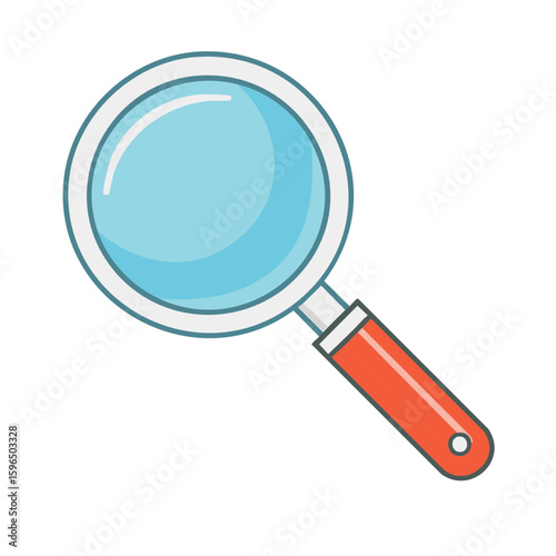 Magnifying glass with red handle icon searching investigation inspection object tool