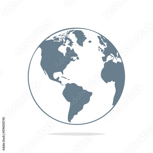 Earth Globe Shape Vector Graphic Showing Continents including America and Africa Continent. World map