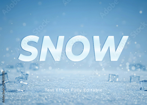Snow Ice frozen text effect 