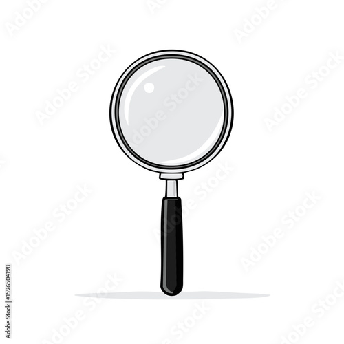 Magnifying Glass Icon Simple Line Art Style Search Investigation Exploration Research Tool