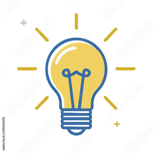 Creative lightbulb icon design element depicting inspiration, solution or innovation