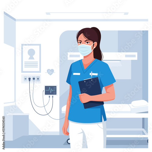 Dedicated Healthcare Professional, Nurse in the Modern Hospital, Essential Medical Care, Hospital Frontline
