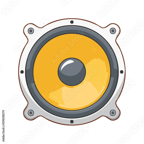 Isolated Musical Loudspeaker System Rendering with Circular Pattern and Textured Interior Detailing