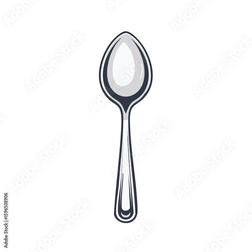 Elegant Spoon Illustration Metal Utensil Kitchen Cutlery Dining