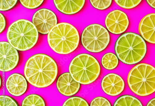 Vibrant seamless pattern of lime halves on a pink background ,  wallpaper,  juicy