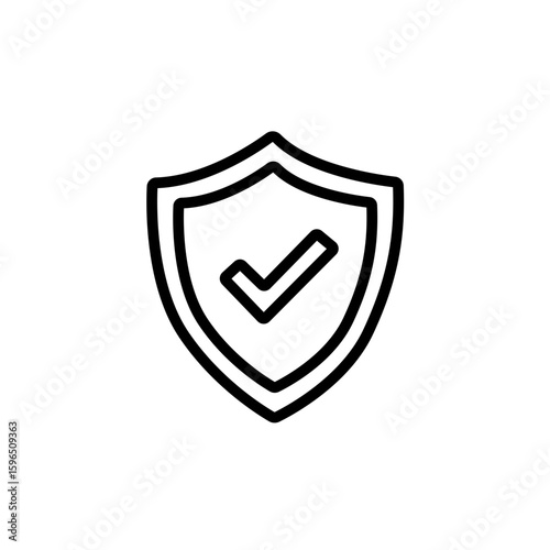 Free Download Shield with check outline icon - GFXLoad