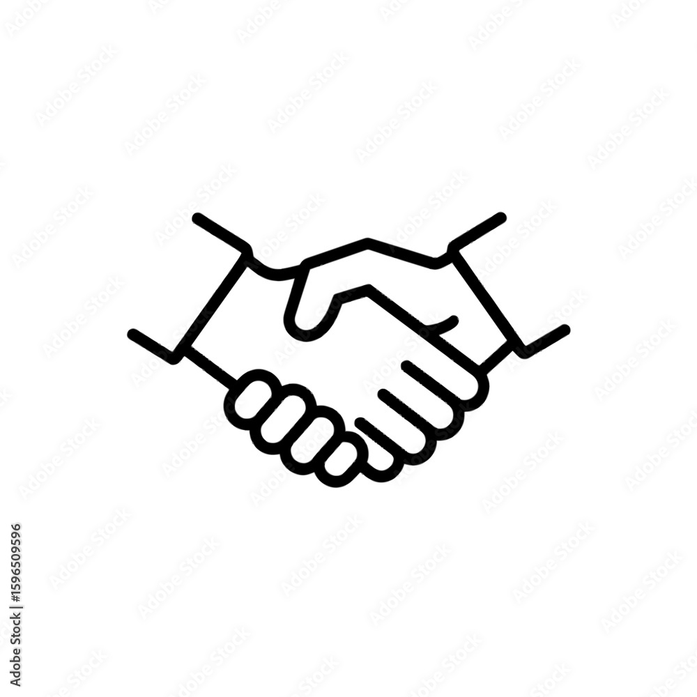 Obraz premium Handshake outline icon business agreement
