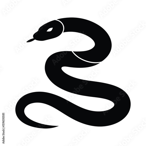 Wallpaper Mural Stylized black snake silhouette with a white background Torontodigital.ca