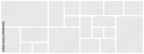 Vector collage for photos. Picture frame. Vector blank in bento grid system