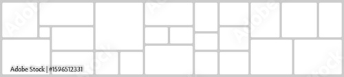 Vector collage for photos. Picture frame. Vector blank in bento grid system