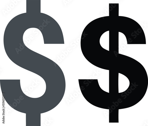 Two Contrasting Dollar Signs Highlighting Financial Themes and Perspectives