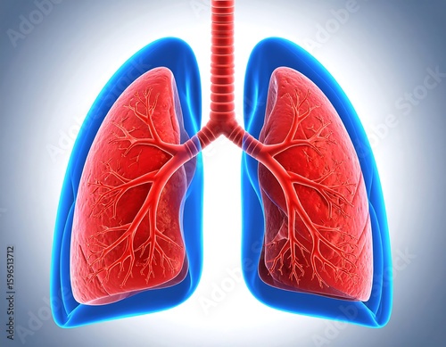 3D medical illustration of human lungs