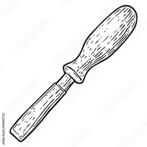 Hand Drawn Wood Chisel Icon for DIY Woodworking and Craft Projects Art