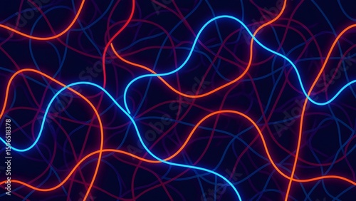 tangled jagged lines cyan violet orange