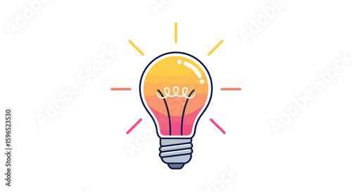 Bright light bulb illuminates new ideas sparking innovation and creative solutions for business growth