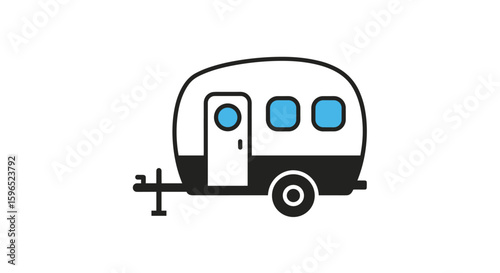 A white and black travel trailer for outdoor adventures and camping escapes