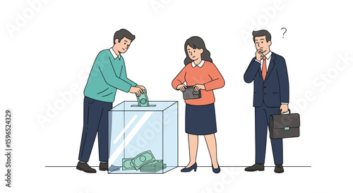 People participating in financial contributions and economic support activities