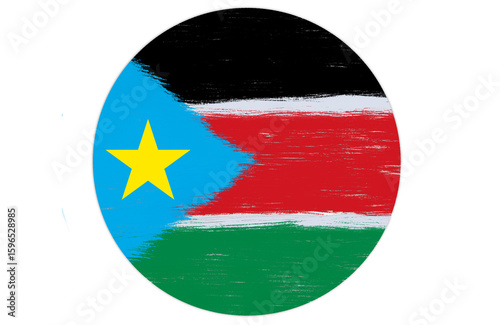 Free Download  round shape of south sudan flag with paint strokes - GFXLoad