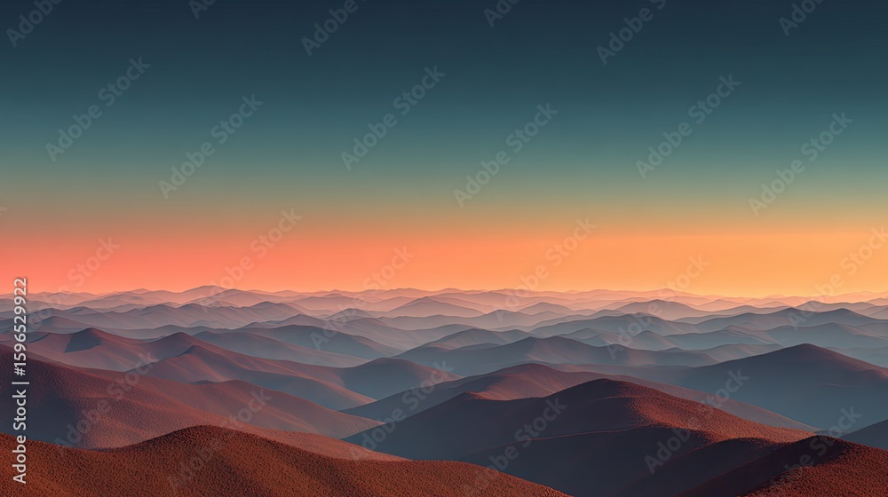 Naklejka premium Autumnal Mountain Panorama at Sunset