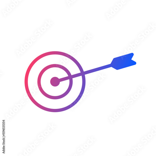 Dart on a red target at the center of a dartboard symbolizing business success and the achievement of marketing goals with 3D accuracy.