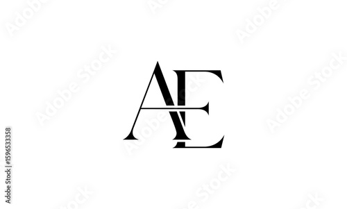 AE initial letters, monogram logo