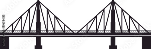 Silhouette of Howrah Bridge, a cantilever bridge with a suspended span over the Hooghly River in Kolkata, India, connecting Kolkata and Howrah