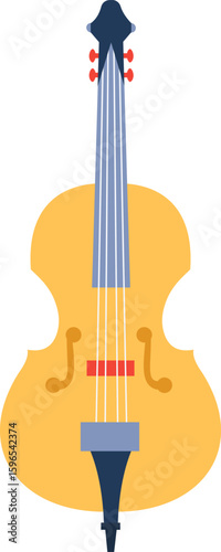 Depicting a meticulously crafted double bass, highlighting the instrument's intricate details and graceful curves, perfect for music, orchestra, and classical music themes