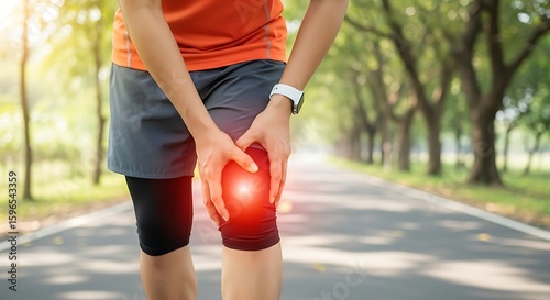 Runner experiences knee pain and injury while exercising outdoors