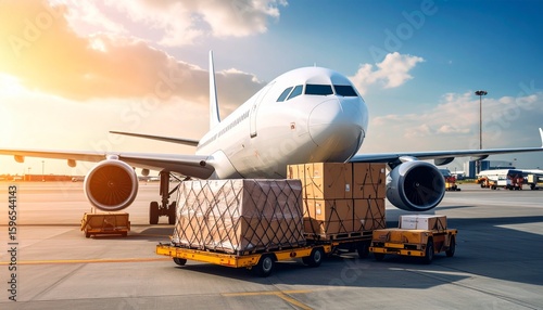 Cargo Plane Ready for Air Freight Delivery Global Shipping.