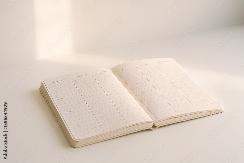 Fototapeta premium Open Notebook on White Background