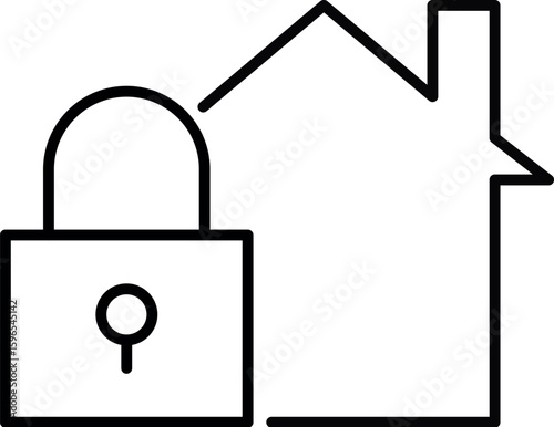 Symbol of House and Lock for Graphics, Concept, Apps