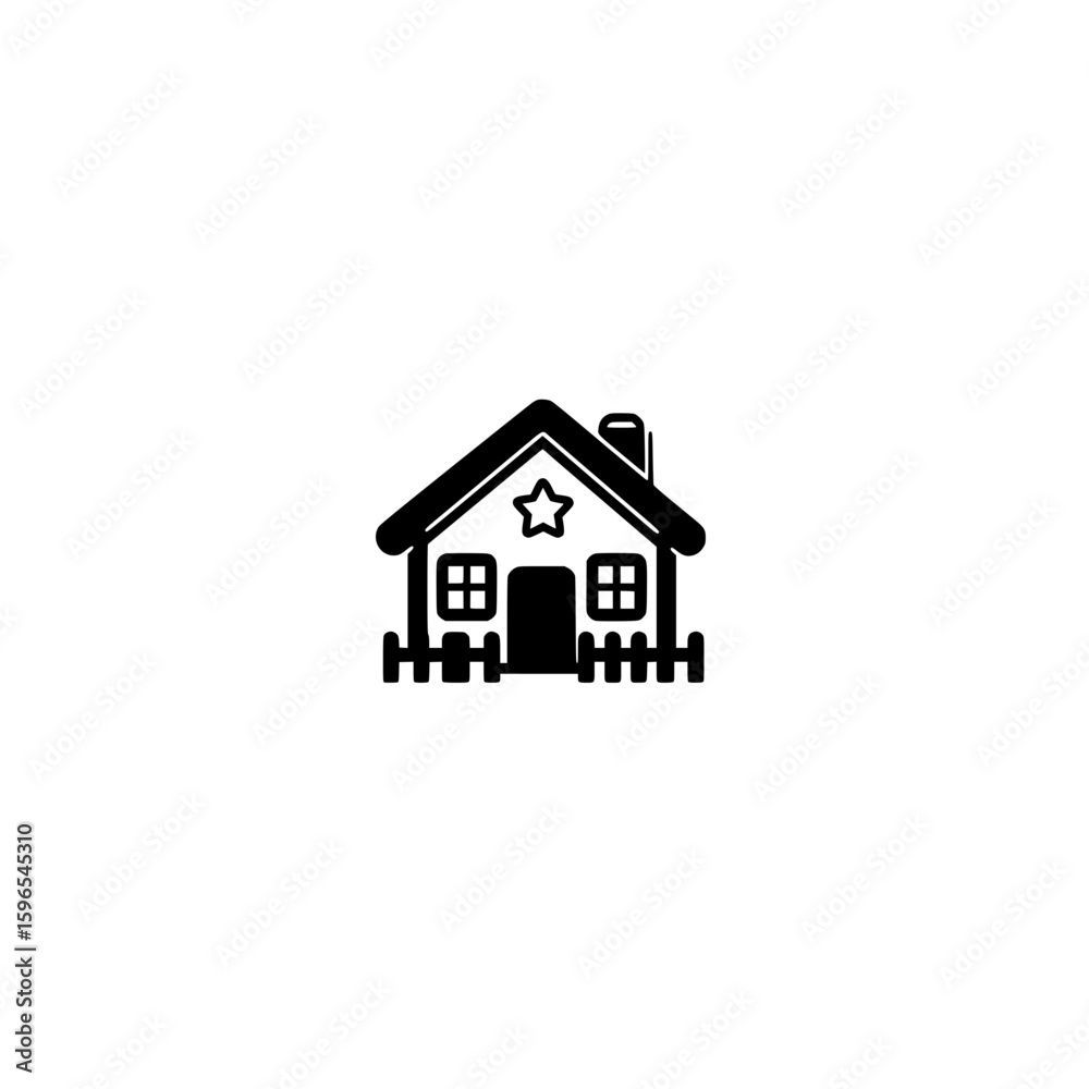 Simple flat icon of house with star symbolizing featured listing or best rated accommodation Simple flat icon of house with star symbolizing featured listing or best rated accommodation