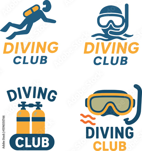 Set of  Diving Club logo
