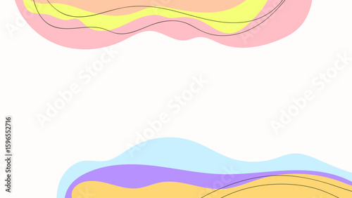 ABSTRACT BACKGROUND WITH HAND DRAWN ORGANIC SHAPES COLOR FLAT DESIGN VECTOR TEMPLATE FOR WALLPAPER, COVER DESIGN